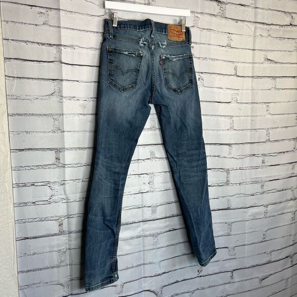 Levi’s 511 Men’s Blue Jeans Distressed Straight Workwear Streetwear 30X32 Faded - Picture 11 of 15